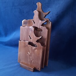 تخته سرو تمام چوب  ست سه تایی با پایه چوبی طرح پرنده