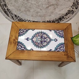 میز عسلی کاشی سنتی،میز پذیرایی، ساخته شده از بهترین کیفیت چوب روسی و کف کاشی سنتی دست ساز هفت رنگ، با قابلیت تعویض کاشی 