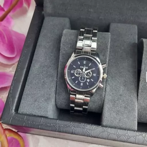 ساعت مچی زنانه کاسیو Casio طرح سه موتور همراه دستبند کارتیر و حلقه انگشتر