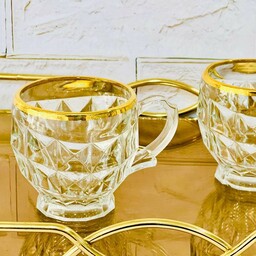 فنجان لب طلا آکومارین 