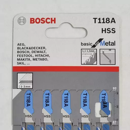 تیغ اره عمود بر آهن 5 عددی برند BOSCH اصلی کد T118A