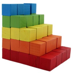 مکعب چوبی رنگی  اسباب بازی خانه بازی  برای کودکان 