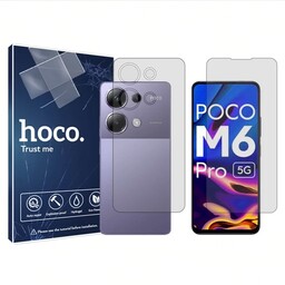 گلس نانو هیدروژلی شفاف هوکو مدلHyGELمناسب برای گوشی موبایل شیائومی Poco M6 Pro همراه محافظ پشت     
