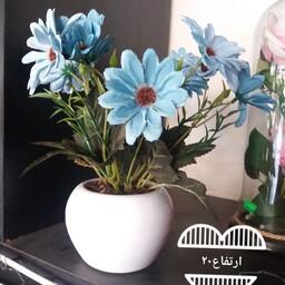 گلدان گل مصنوعی آبی