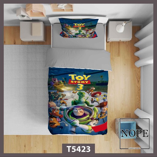 روتختی مدل toy story 5423 تک نفره 5 تکه مناسب تخت سایز 90 سانت