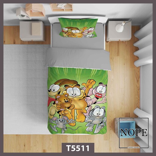 روتختی مدل Garfield تک نفره 5 تکه مناسب تخت سایز 90 سانت