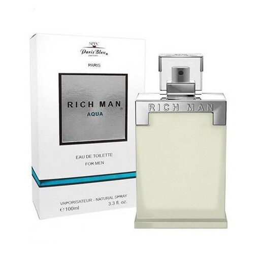 عطر و ادکلن مردانه پاریس بلو ریچ من آکوا ادو تویلت Paris Bleu Rich Man Aqua EDT For Men