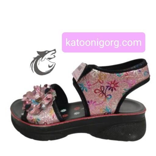 کفش تابستانی دخترانه سایز 35-31 رنگ صورتی گل دار