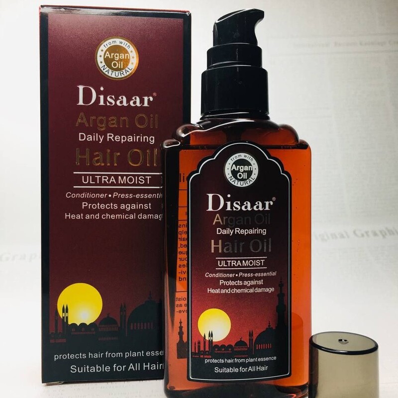 روغن آرگان اصلی دیسار DISAAR ، حجم 120 ml ، افزایش رشد مو ،نرم کننده قوی مو ، تقویت ریشه مو 