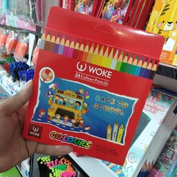 مداد رنگی 24 رنگ جعبه مقوایی ووک