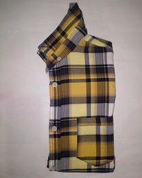 پیراهن مردانه طرح چهارخانه رنگ زرد با کیفیت به قیمت تولیدی
