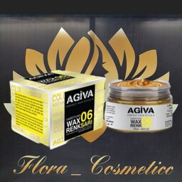 واکس رنگی  و حالت دهنده ی مو   ( رنگ زرد 06  ) آگیوا ( AGIVA ) مناسب انواع مو و براق کننده ساخت کشور ترکیه ( 120 گرم )  