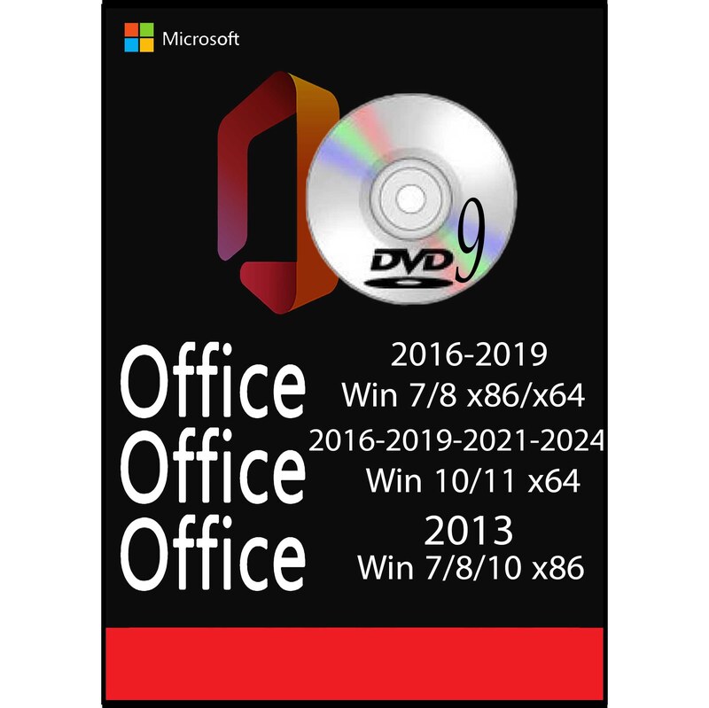 دیسک DVD9 Office 2013-2016-2019-2021-2024 x86 x64 