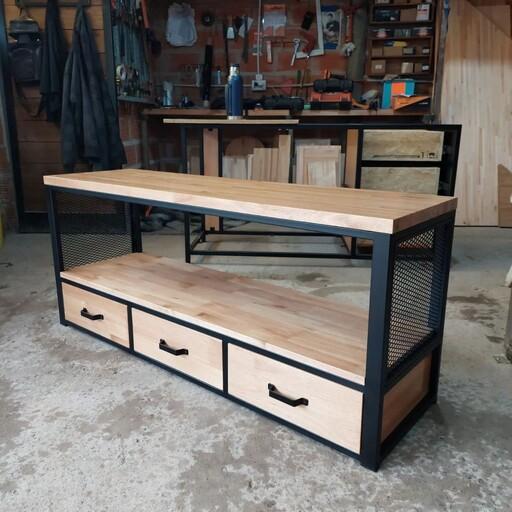 میز کنسول مدرن چوب و فلز میزتلویزیون مدرن چوب و فلز نیوهوم سفارشی ساز 