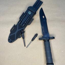 چاقو کارد شکاری M9 کلمبیا Columbia تیغه استیل ضدزنگ روکش تیغه رنگ استاتیک با کاور PVC مدل 2528A  همراه با کاور ابزار دار