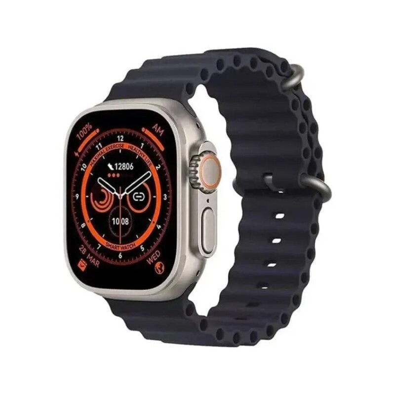 ساعت هوشمند مدل T10 ultra در دو رنگ مشکی و نارنجی و قابلیت برقراری تماس 