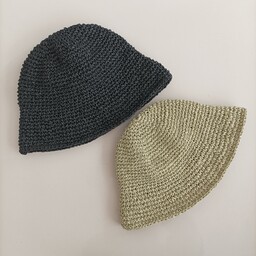 کلاه باکت رافیا،دستبافت،بافته شده با الیاف طبیعی،سبک و خنک
