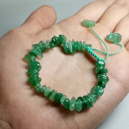 دستبند زنانه سنگ اونتورین سبز جذاب بسیار زیبا