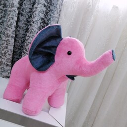 عروسک فیل مخمل عروسک پولیشی فیل رنگ صورتی