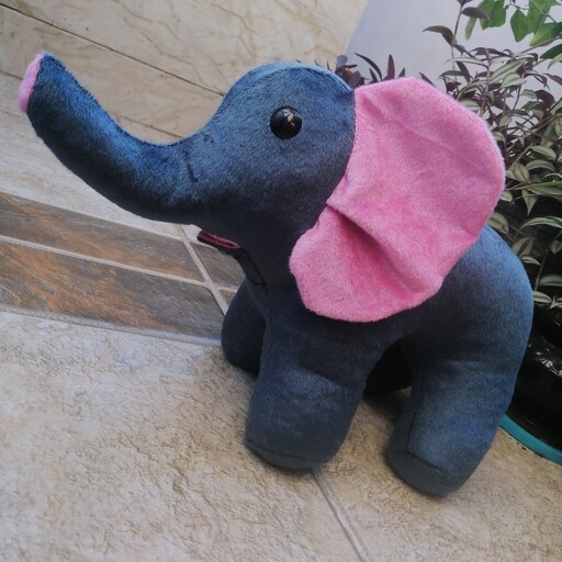 عروسک فیل مخمل عروسک پولیشی فیل رنگ طوسی