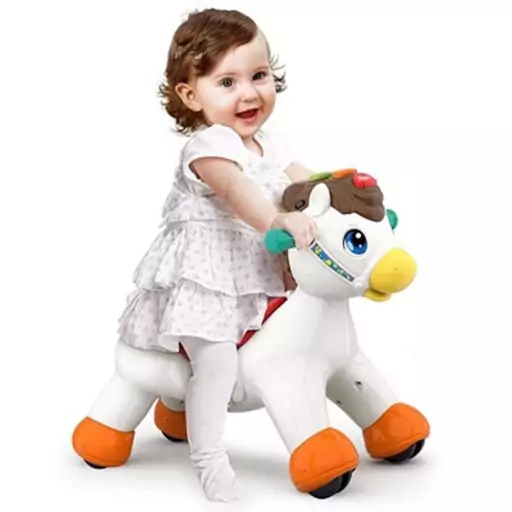 اسباب بازی اسب الاکلنگی دوکاره هولی تویز مدل Hola Toys Rocking Horse Children Music 987