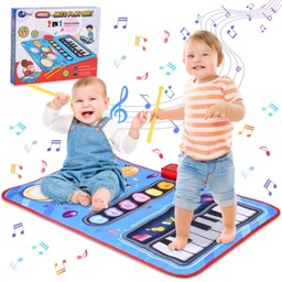 اسباب بازی فرش موزیکال کودک مدل پیانو و درام 2 در 1