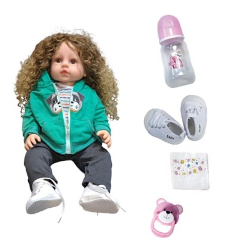 اسباب بازی عروسک سیلیکونی دختر بچه همراه با وسایل