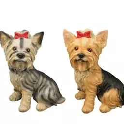 اسباب بازی فیگور سگ نشسته پاپیون دار Yorkshire terrier dog toy