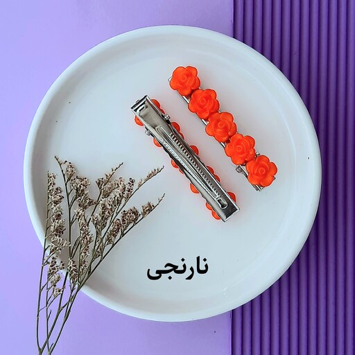 گیره مو انبری فلزی طرح گل گلی ساده