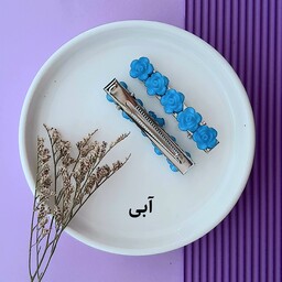 گیره مو انبری فلزی طرح گل گلی ساده