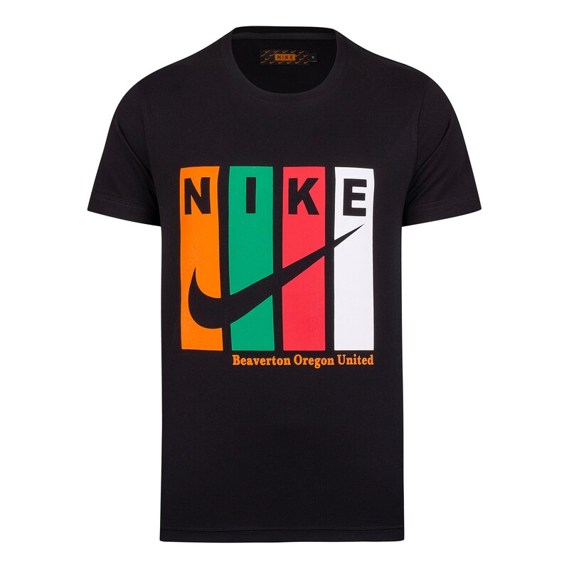 تی شرت آستین کوتاه مردانه مدل NIKE تخفیف ویژه یقه گرد نخ پنبه در 2 رنگ سفید و مشکی کد T11213