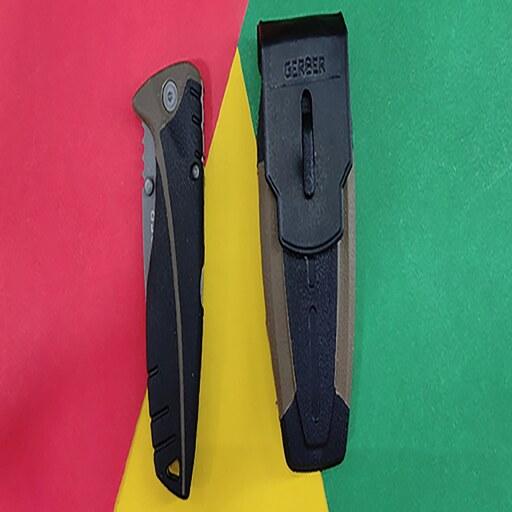 چاقوی سفری کوهنوردی gerber  دارای غلاف بسیار با کیفیت 