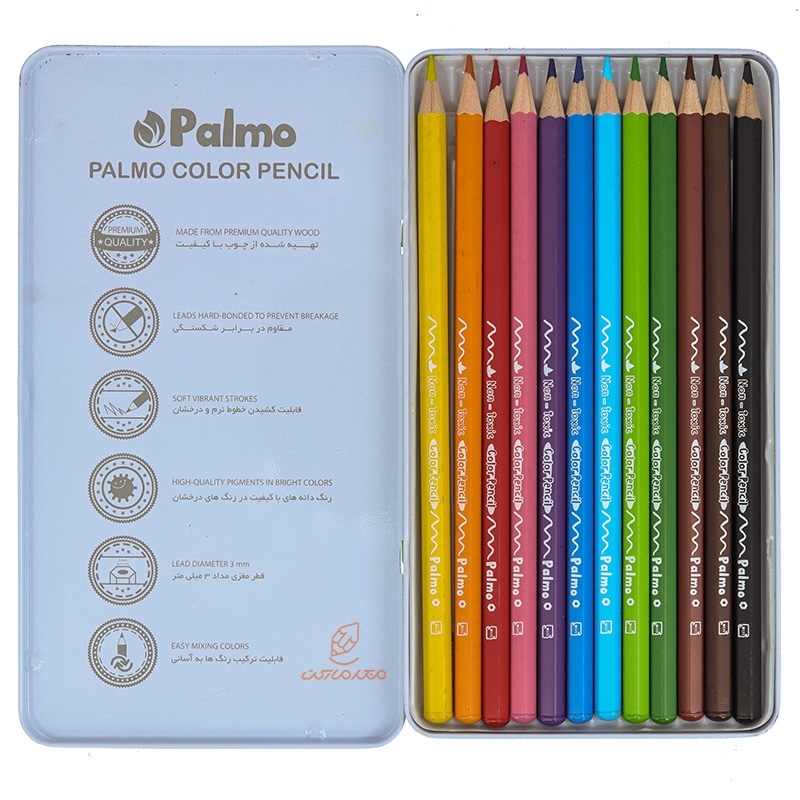 مداد رنگی 12 رنگ پالمو