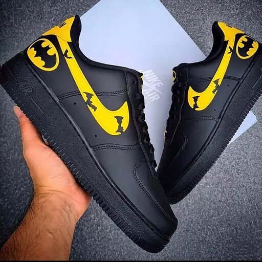 کفش اسپورت زنانه طرح دار کتونی نایک ایرفورس nike airforce ایرانی نقاشی با دست از سایز  36 تا 44 مدل batman