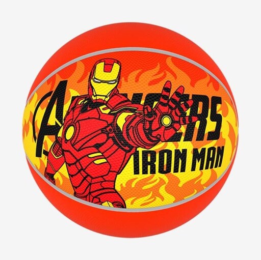 توپ بسکتبال لاستیکی سایز 5 بتا اونجرز مدل کادویی طرح آیرون من IRONMAN  مناسب آسفالت و سالن 