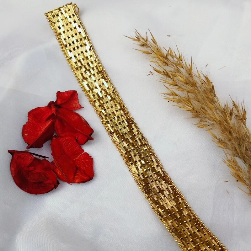 دستبند طلاروس زنانه طرح جلفا رنگ ثابت مشابه طلا