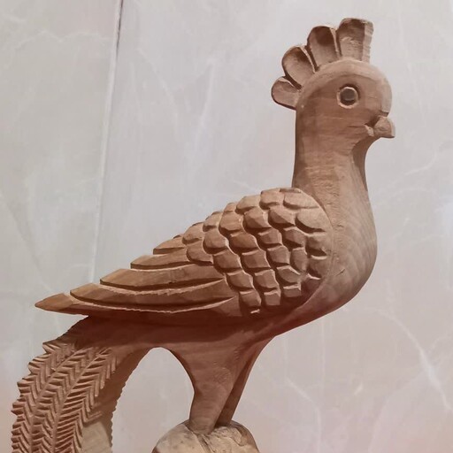 پرنده منبت کاری شده سه بعدی چوب راش 
