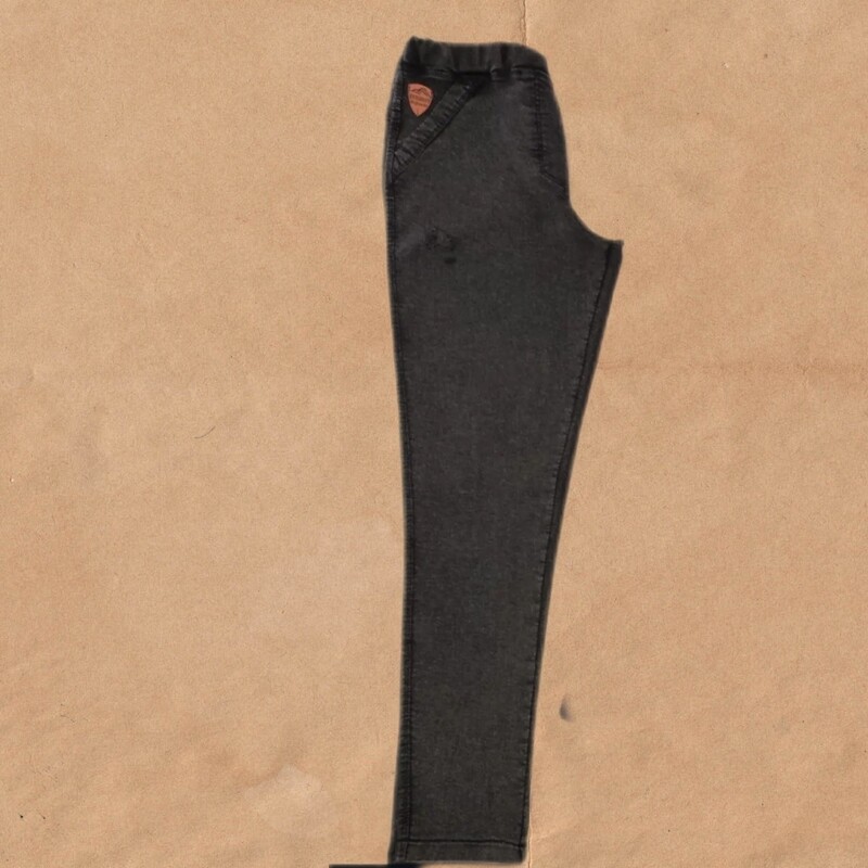 شلوار طرح لی زنانه جنس نیل سنگشور سایز بندی رنگ زغالی 