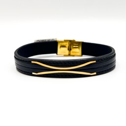 دستبند چرم مردانه طلای مناسب ولنتاین