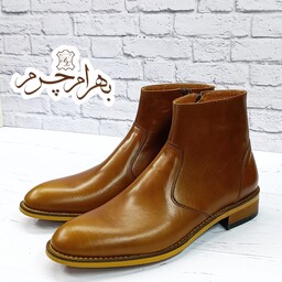کفش بوت مردانه رسمی چرم طبیعی دست دوز (آلپاین کلاسیک عسلی)ارسال رایگان 
