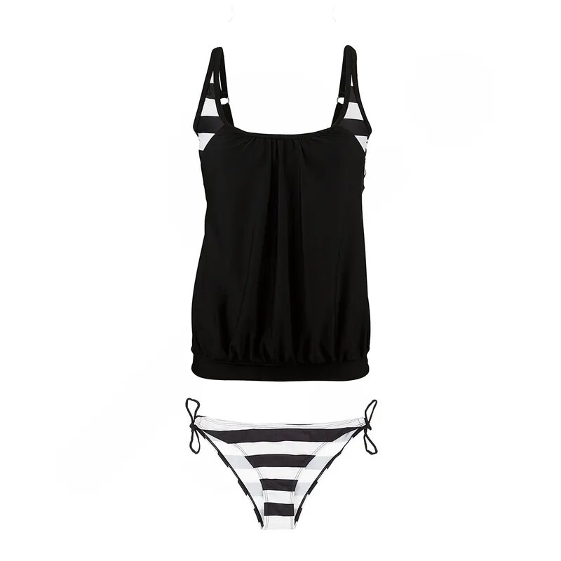 مایو شنا زنانه دو تکه دامنی Fashion Concept- 5714148 NZD ،مشکی سفید