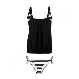 مایو شنا زنانه دو تکه دامنی Fashion Concept- 5714148 NZD ، مشکی سفید