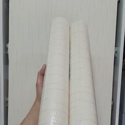 کاغذ دیواری ساده سفید شیری خارجی جنس pvc قابل شستشو با کف قیمت حراجی