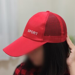 کلاه آفتابی قرمز زنانه  دخترانه پسرانه مردانه وارداتی  نقاب دار ژورنالی آفتابگیر  تابستانه اسپرت  کیفیت عالی پشت توری