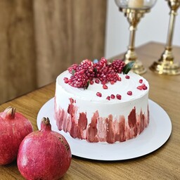 کیک تولد خامه ای انار رنگ قرمز 1کیلویی