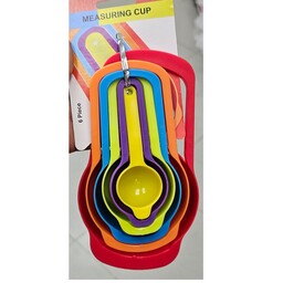 پیمانه اندازه گیری رنگی مدل measuring cups مجموعه 6 عددی