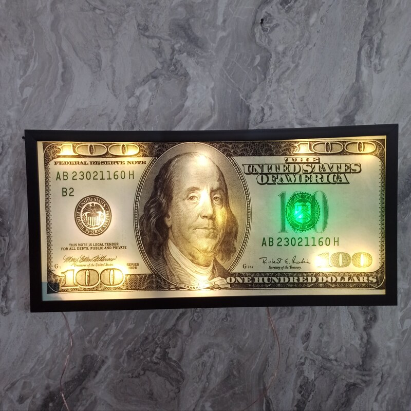 تابلو نوری طرح دلار سایز 50در100، پس کرایه