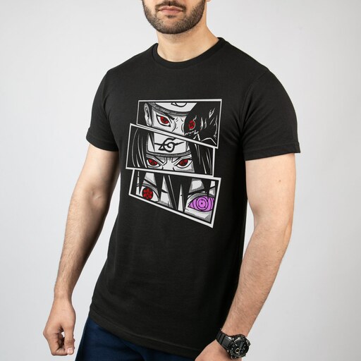 تی شرت آستین کوتاه مردانه مدل انیمه ناروتو طرح ایتاچی کد A011