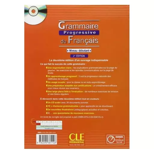 کتاب Grammaire Progressive du francais Debutant + CD 2eme (چاپ رنگی)