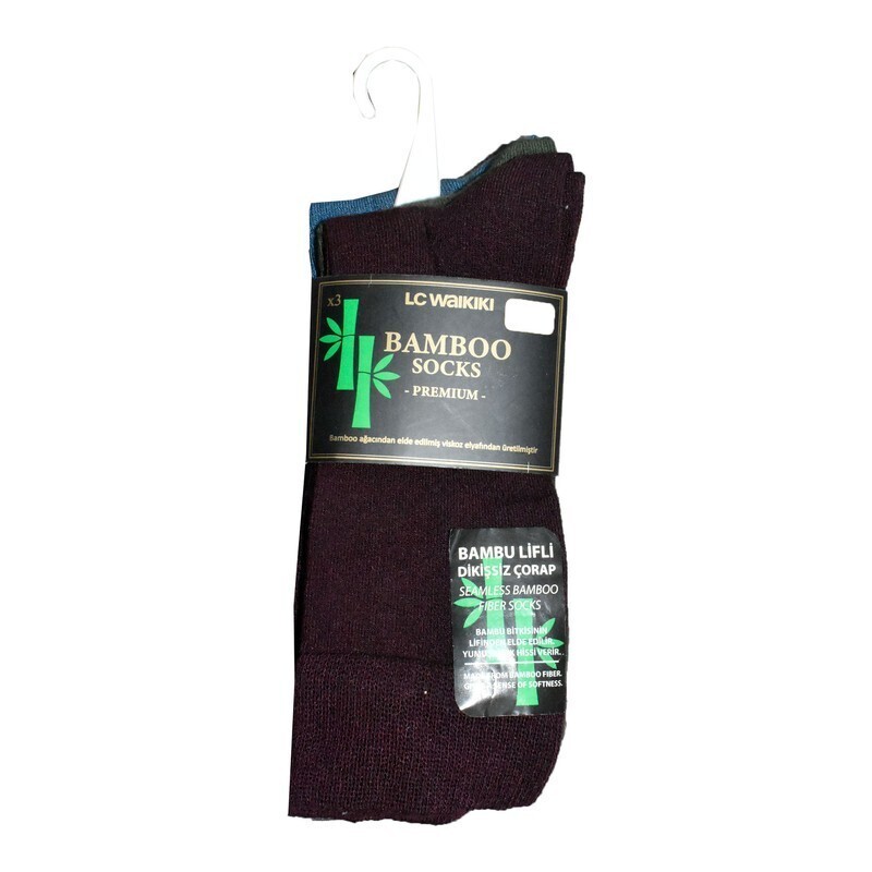 جوراب ساق بلند مردانه ال سی وایکیکی  مدل بامبو کد  W1JO67Z8 مجموعه 3 عددی
